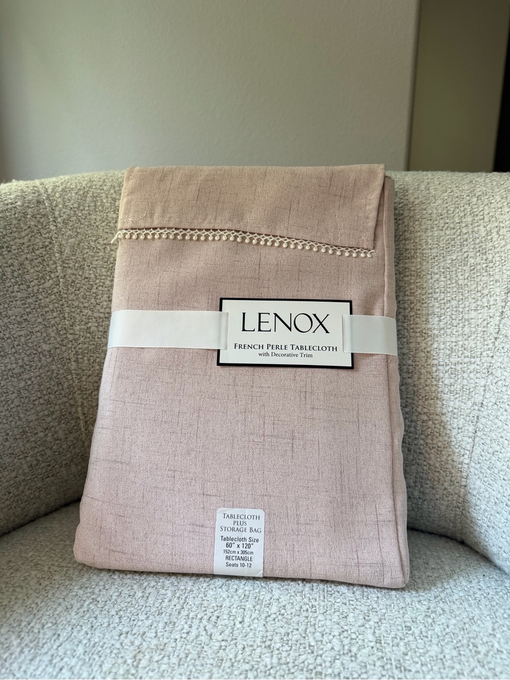 Lenox French Perle Tablecloth in Soft Blush